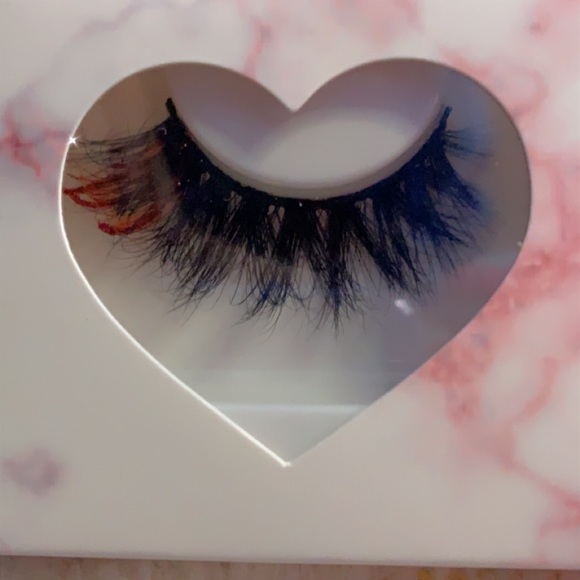 Red Mink tip strips with Glitter - Picture 4 of 4